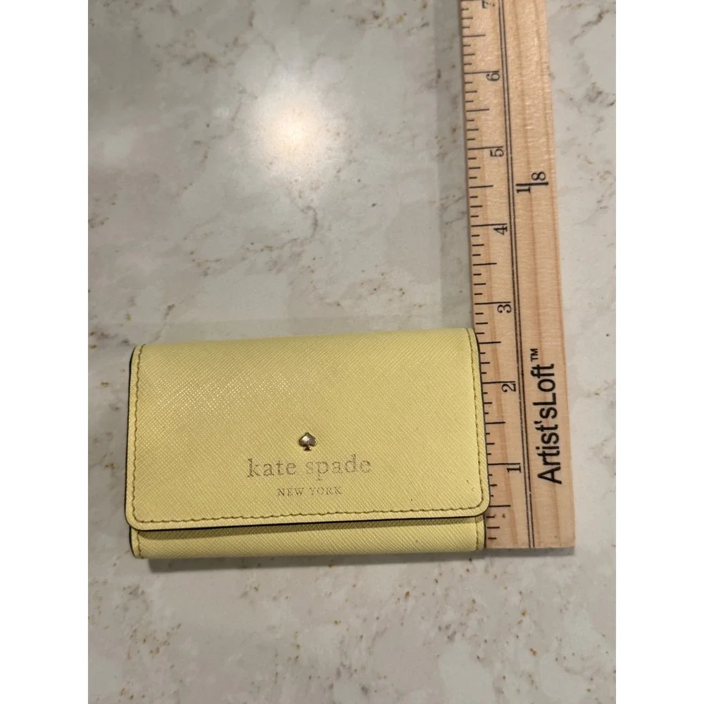 Kate Spade New York Yellow Saffiano Leather 6 Hook Key Holder Case Wallet